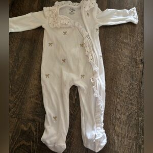 Baby Essentials Cream Ruffled Footie